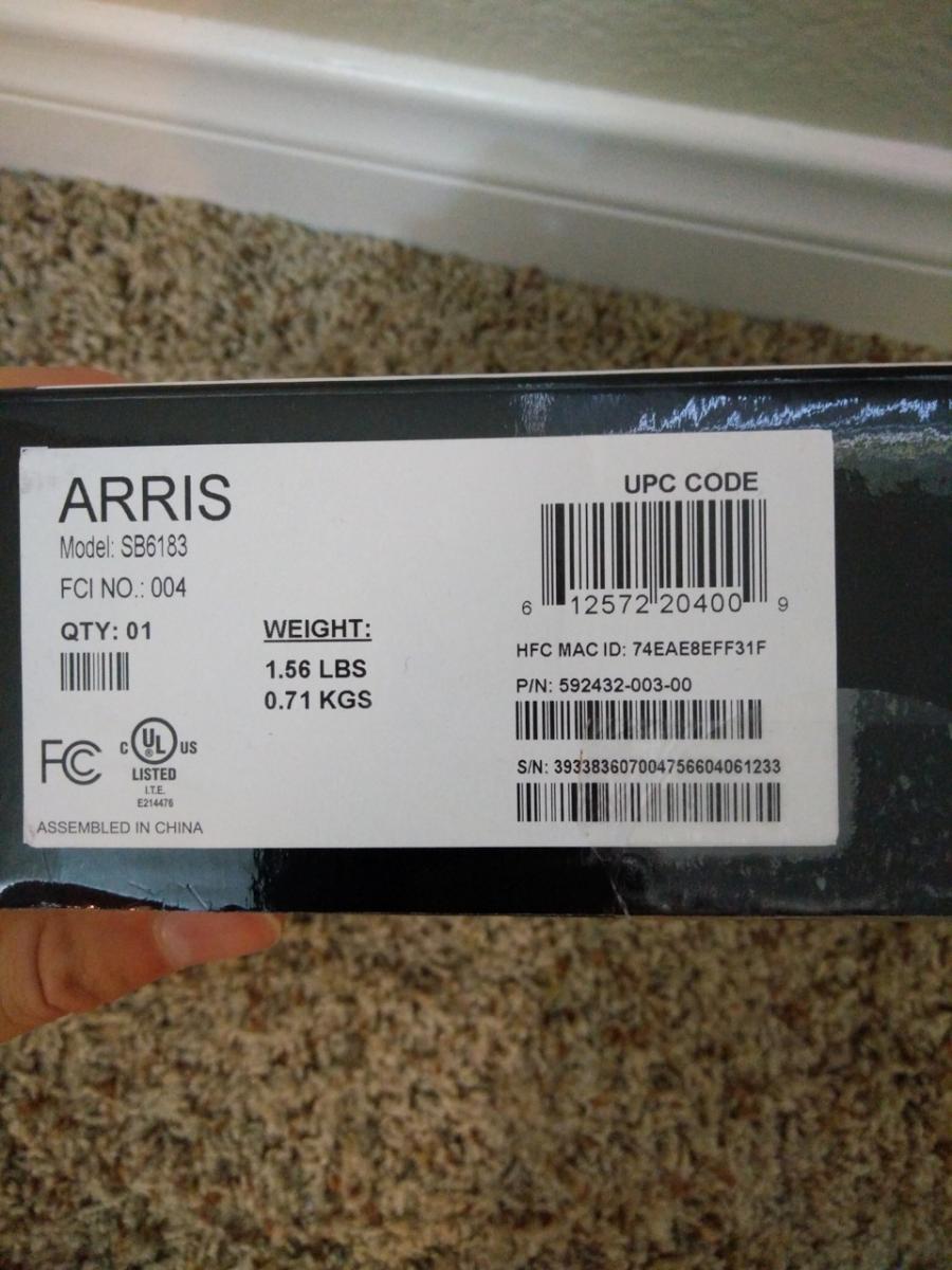 For sale Arris SB6183 Cable Modem